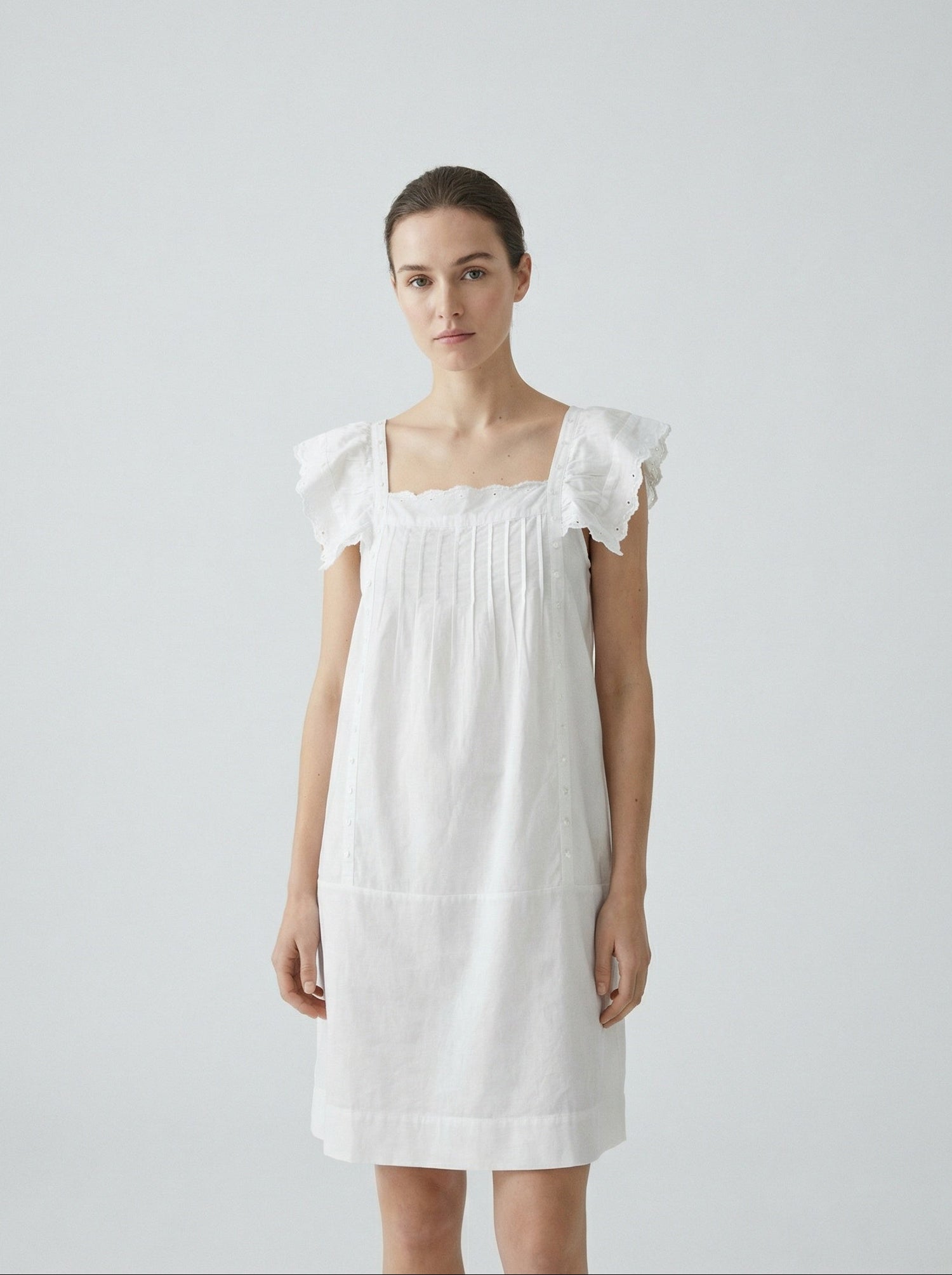 White linen dress
