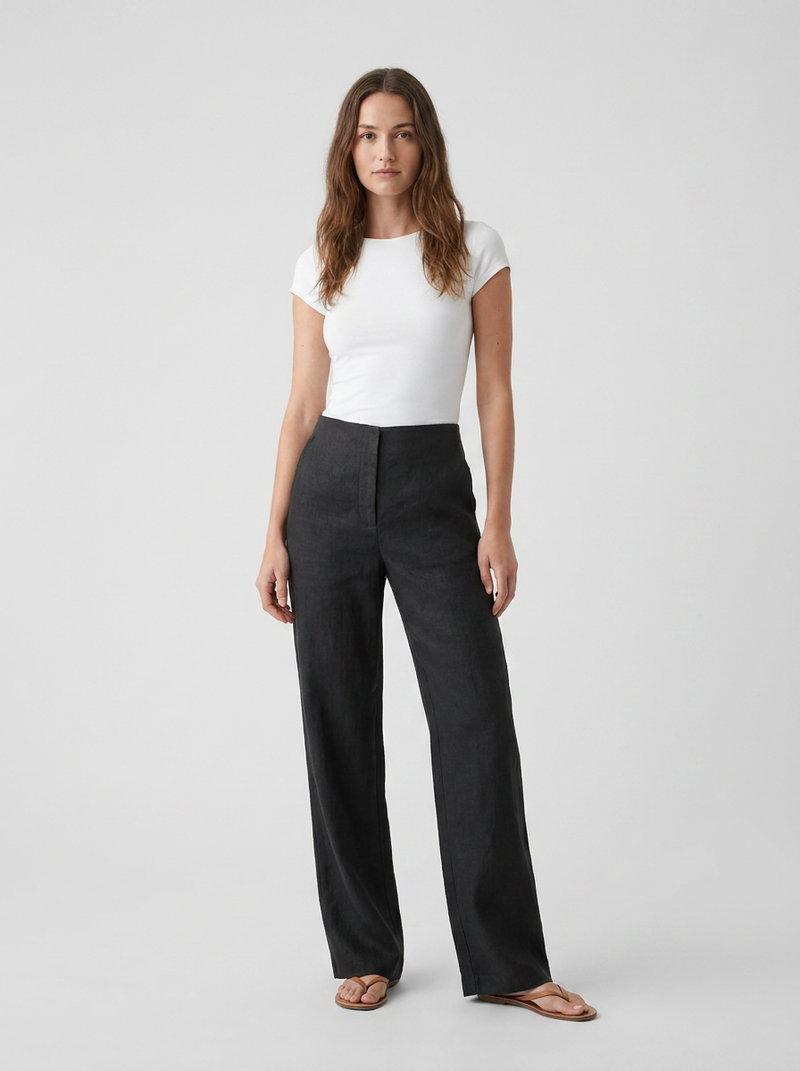 Pantalon droit anthracite