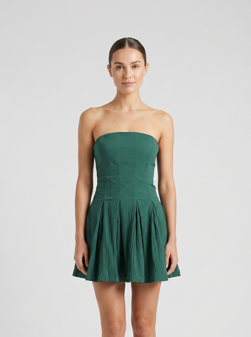 Made me Smile green mini dress