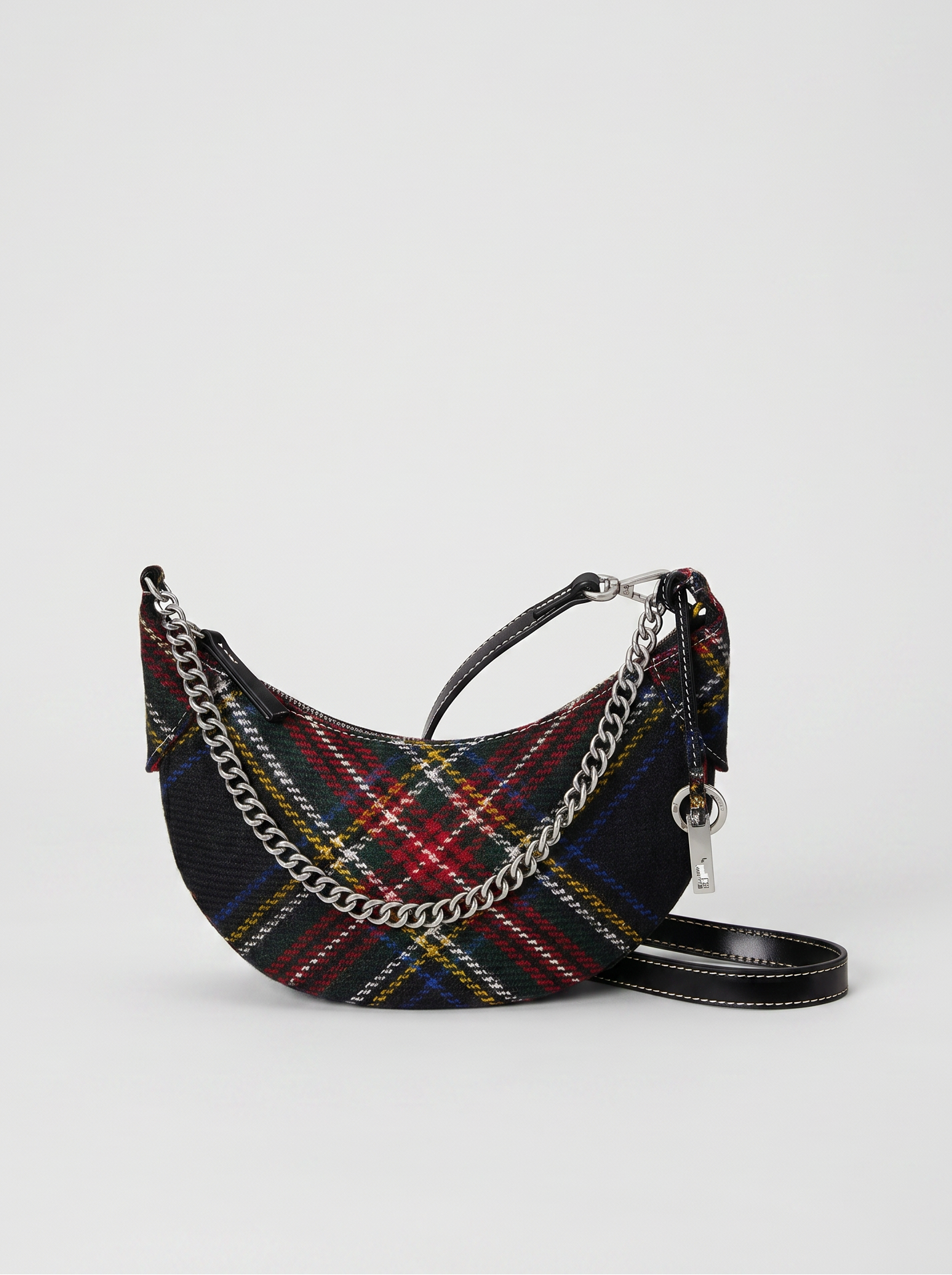 Tartan-patterned shoulder bag