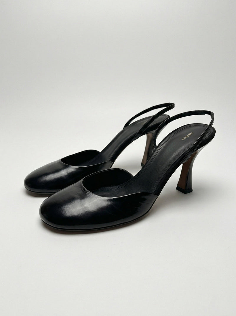 Slingbacks Baten 80mm noir en cuir