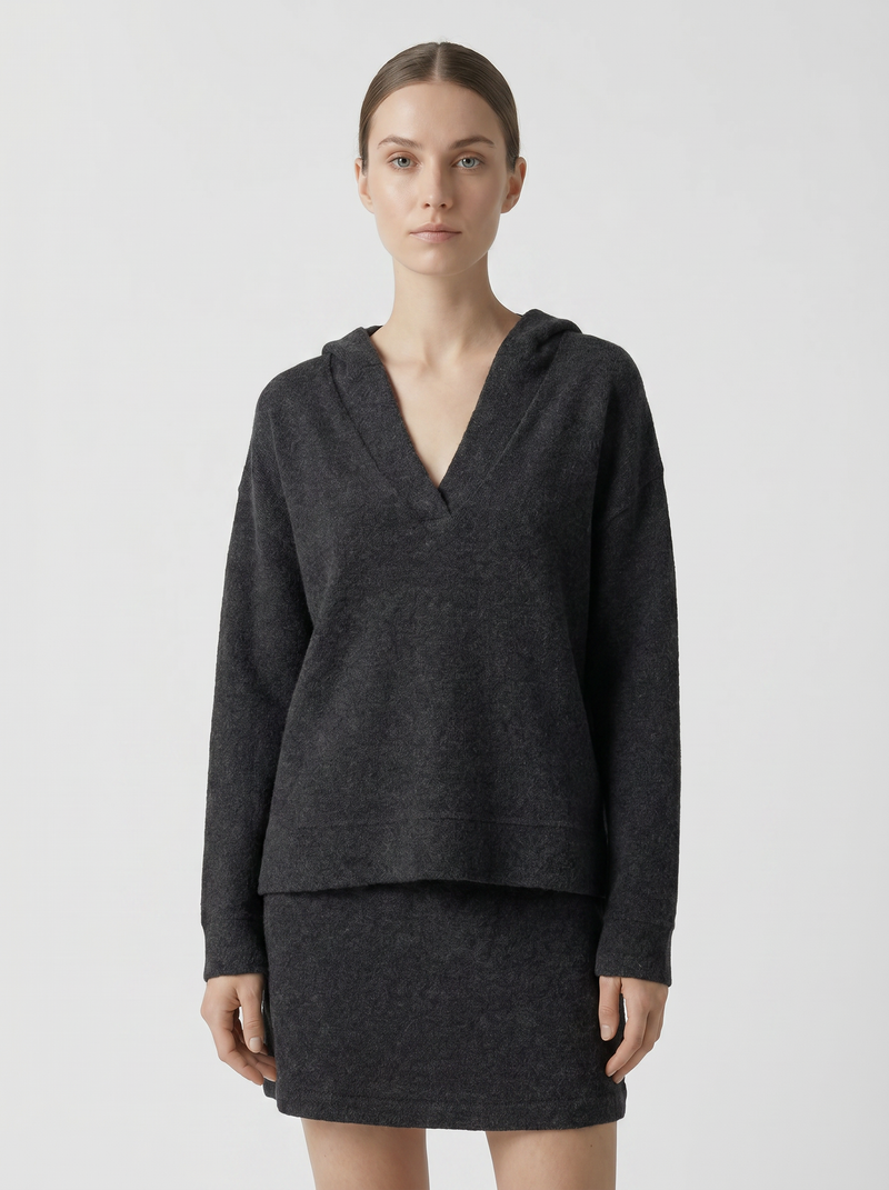 Hoodie Belsay et mini-short gris en laine