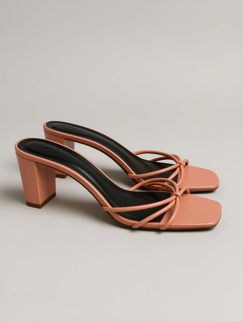 Sandales à talons rose