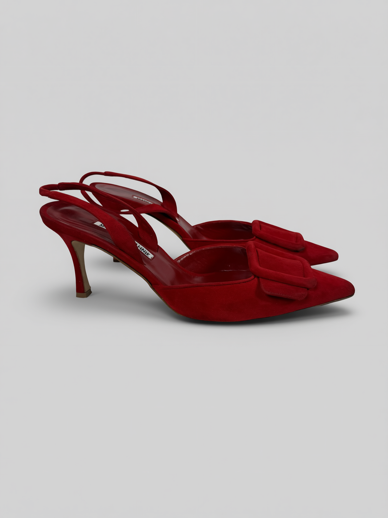 Slingbacks Pumps Maysli en suède rouge