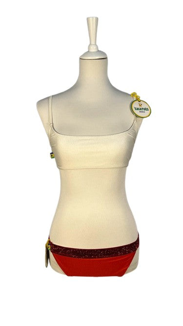 Bikini dépareillé rouge et blanc