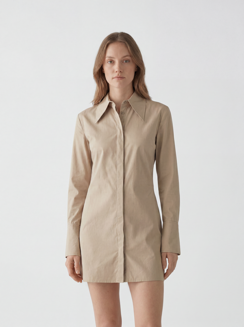 Tiffany beige shirt dress